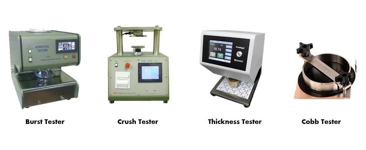 เครื่องทดสอบกระดาษ และกล่อง, Burst tester,Crush tester, Thickness tester, cobb tester